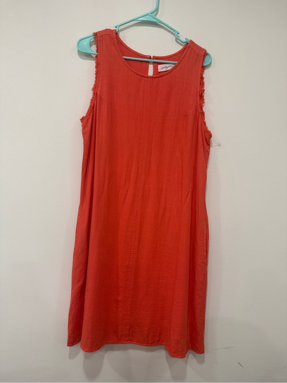 Carly Jean Los Angeles Coral Sleeveless Shift Dress